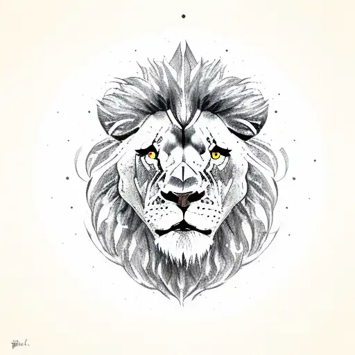 Barbell with a lion head design tattoo design idea