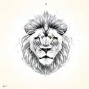 Barbell with a lion head design tattoo design idea