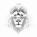 Barbell with a lion head design tattoo design idea