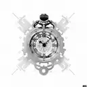 A sleeve design incorporating antique pocket watches and cogs tattoo design idea