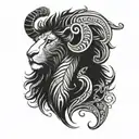 chest tattoo. mix design of leo, virgo and aries zodiac sign. tribal style tattoo design idea