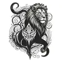 chest tattoo. mix design of leo, virgo and aries zodiac sign. tribal style tattoo design idea