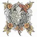 twin flames tattoo design idea