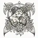 twin flames tattoo design idea