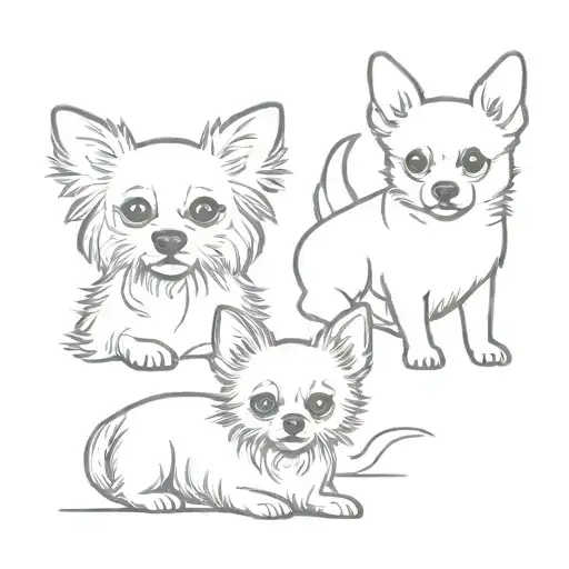 bichon frise dog and a chihuahua dog tattoo design idea