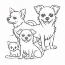bichon frise dog and a chihuahua dog tattoo design idea
