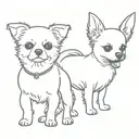 bichon frise dog and a chihuahua dog tattoo design idea