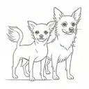 bichon frise dog and a chihuahua dog tattoo design idea