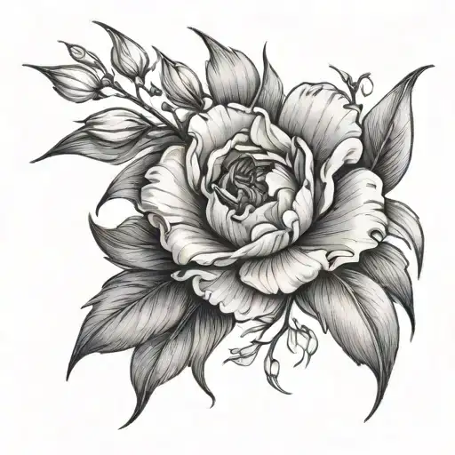 Make a tattoo with the birth flower of March and the date: 26/04/1980 tattoo design idea