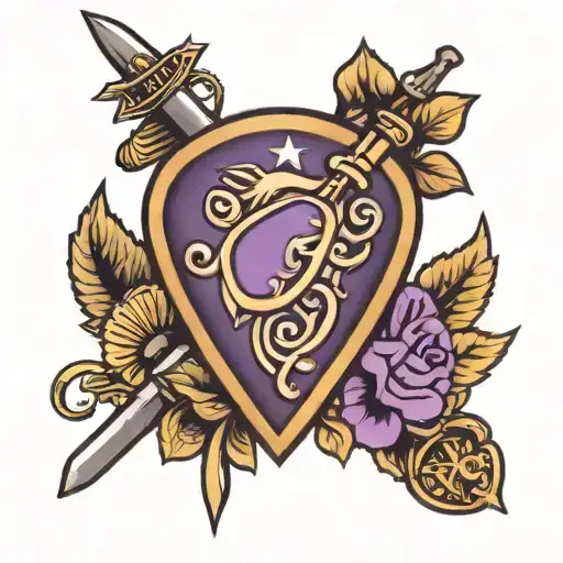 military purple heart infantry  tattoo design idea