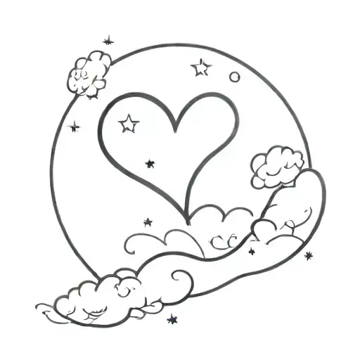 Our love floats like a cloud It shines like an eternal star tattoo design idea