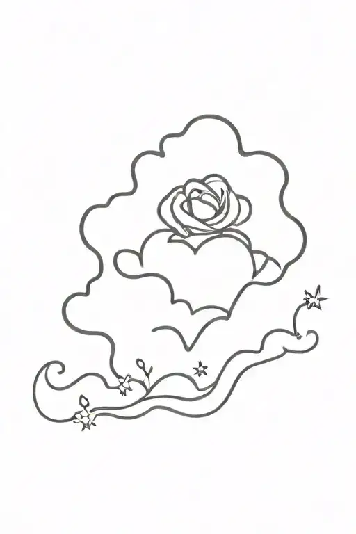 Our love floats like a cloud It shines like an eternal star tattoo design idea