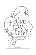 text Our love is like a cloud It shines like an eternal star tattoo design idea