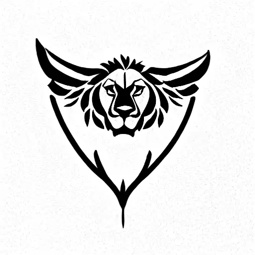 wings , lion greek meander, chess piec tattoo design idea