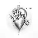 heart with tb initials inside tattoo design idea