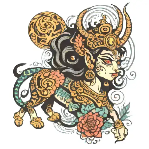 durga tattoo design idea