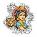 durga tattoo design idea