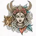 durga tattoo design idea