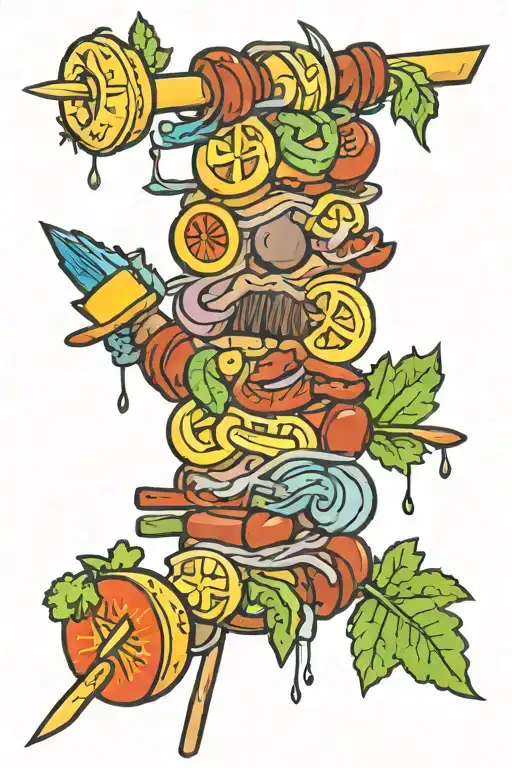 body part shish kabobs  tattoo design idea