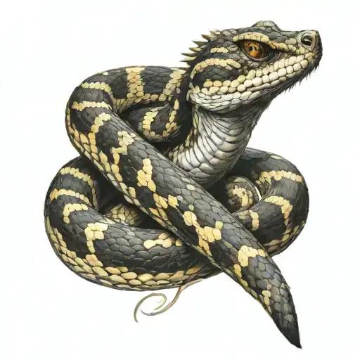 jackal snake tattoo design idea