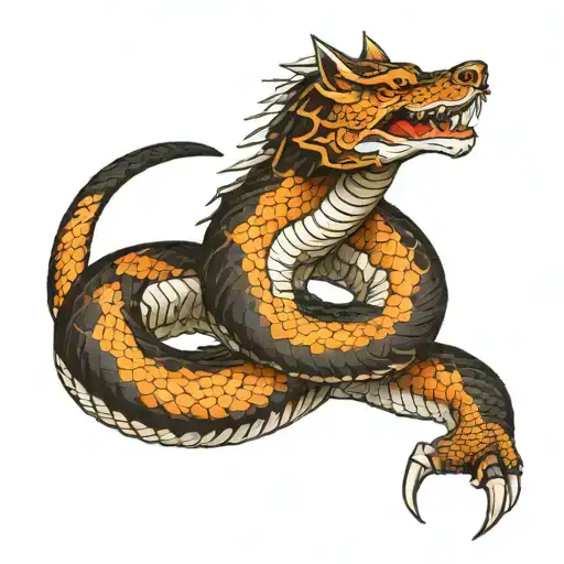 jackal snake tattoo design idea