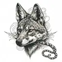 jackal with a snake tattoo design idea