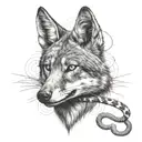 jackal with a snake tattoo design idea