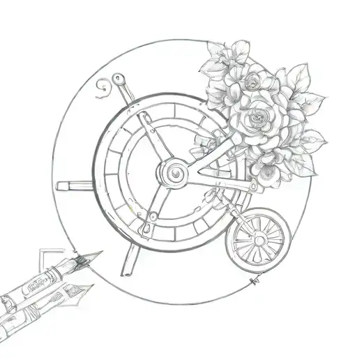 melanie martinez training wheel surrounded tattoo design idea