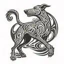 lurcher running no background tattoo design idea