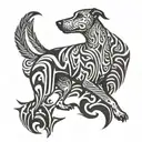 lurcher running no background tattoo design idea