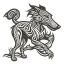 lurcher running no background tattoo design idea