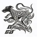 lurcher running no background tattoo design idea