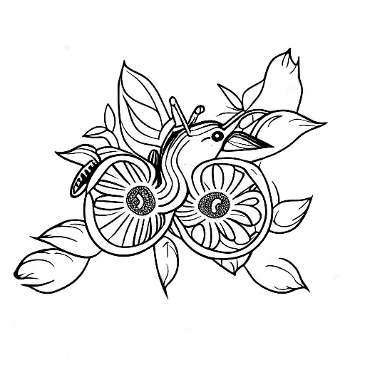anna's hummingbird with passionflower vine tattoo design idea