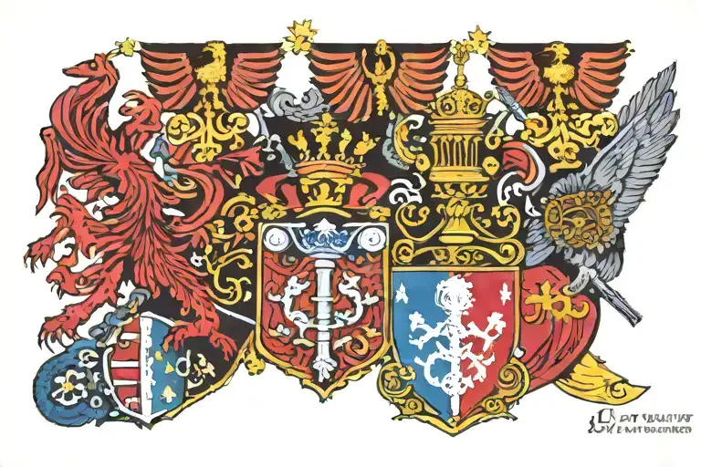 Scotland, cot of arms with October 17, 1968 at the bottom and Austria of arms with October 24, 1970 at the bottom tattoo design idea