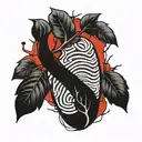 fingerprint, not today, red colour, tree tattoo design idea