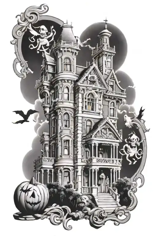 Disney haunted mansion tattoo design idea