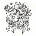 Moon theme with Luna name tattoo tattoo design idea