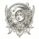 Moon theme with Luna name tattoo tattoo design idea
