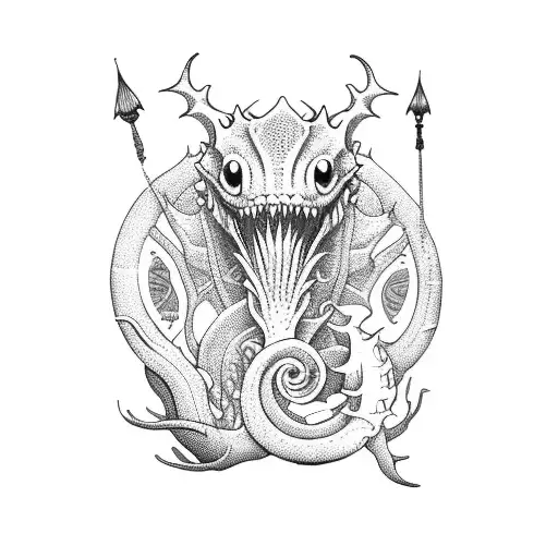 sea monster tattoo design idea
