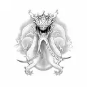 sea monster tattoo design idea