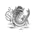 sea monster tattoo design idea