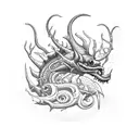 sea monster tattoo design idea