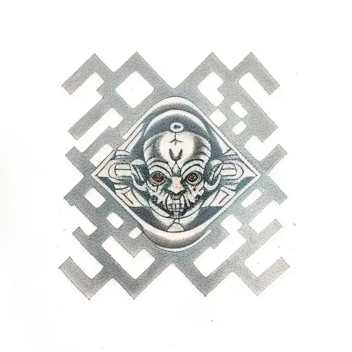 labyrinth maze tattoo design idea