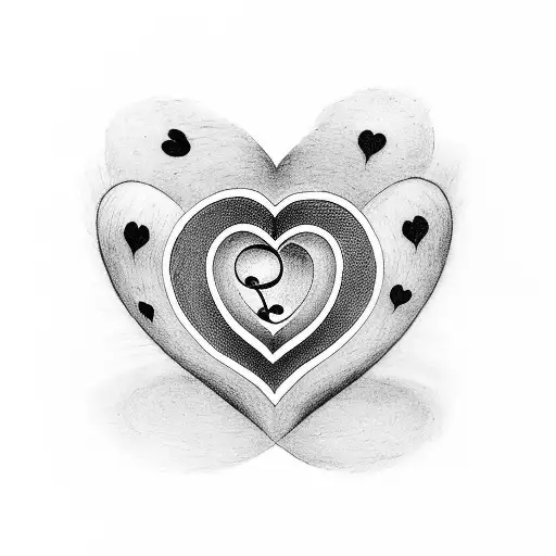 A tattoo of a heart-shaped music note with the word 'love' written in Japanese tattoo design idea