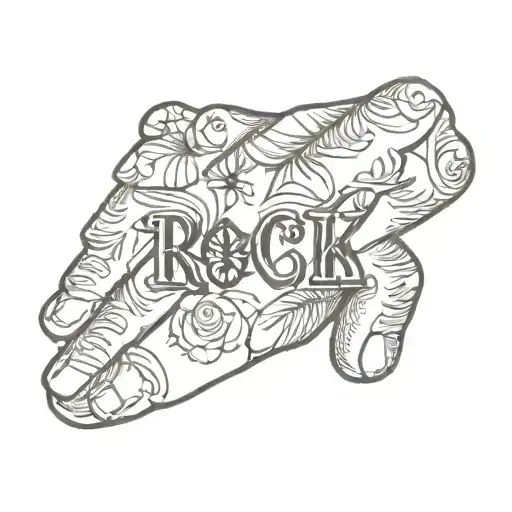 word 'rock' on ring finger tattoo tattoo design idea
