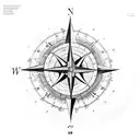 Compass with musical notes with quote explore the world through music tattoo design idea