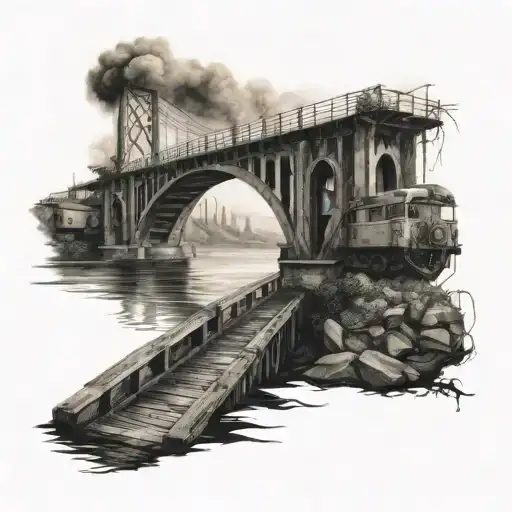 burn the bridge behind you leave no retreat  tattoo design idea