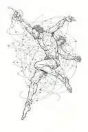 capoeira movement with physics formuls tattoo design idea