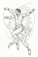 capoeira movement with physics formuls tattoo design idea