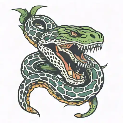  self eating Snake tattoo design idea